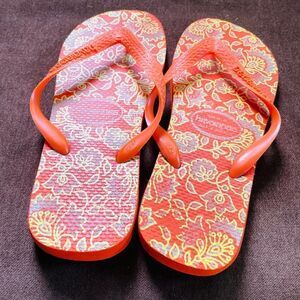 Orange floral Havaianas TOPS Women 39/40 Brazilian